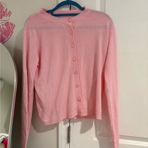 Pink Button Up Cardigan